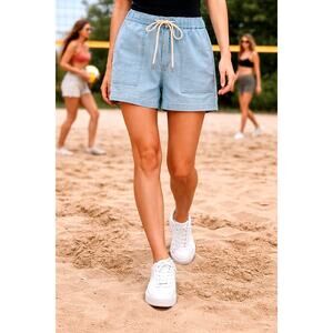 Joes Jeans The Ellie Short Blue Drawstring Waist Front Back Pockets size XS